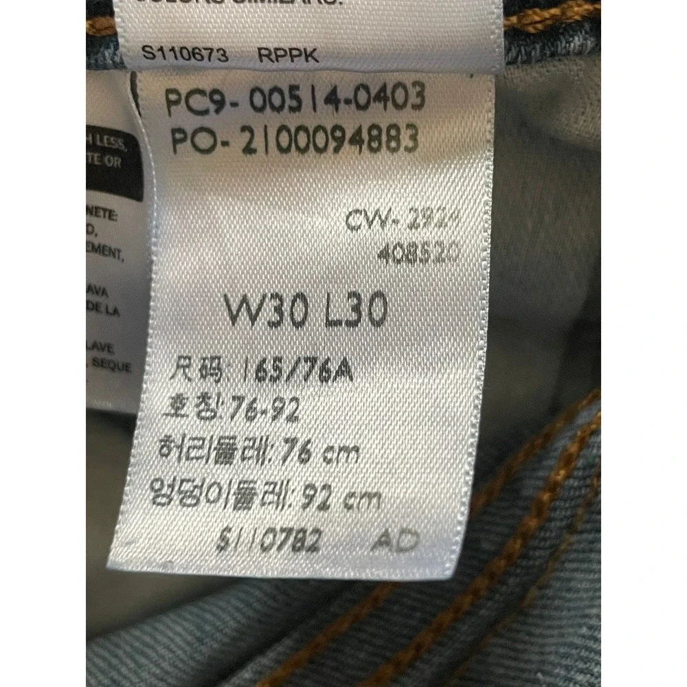 Levis Men 30x30 514 Straight Fit Jeans Blue Medium Wash Stretch Denim 00514-0403